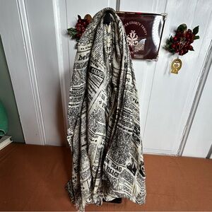 Patricia Nash Vintage Oil rub Newspaper scarf